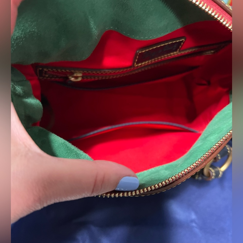 Dooney & Bourke Leather Florentine Satchel Navy. - Picture 6 of 7